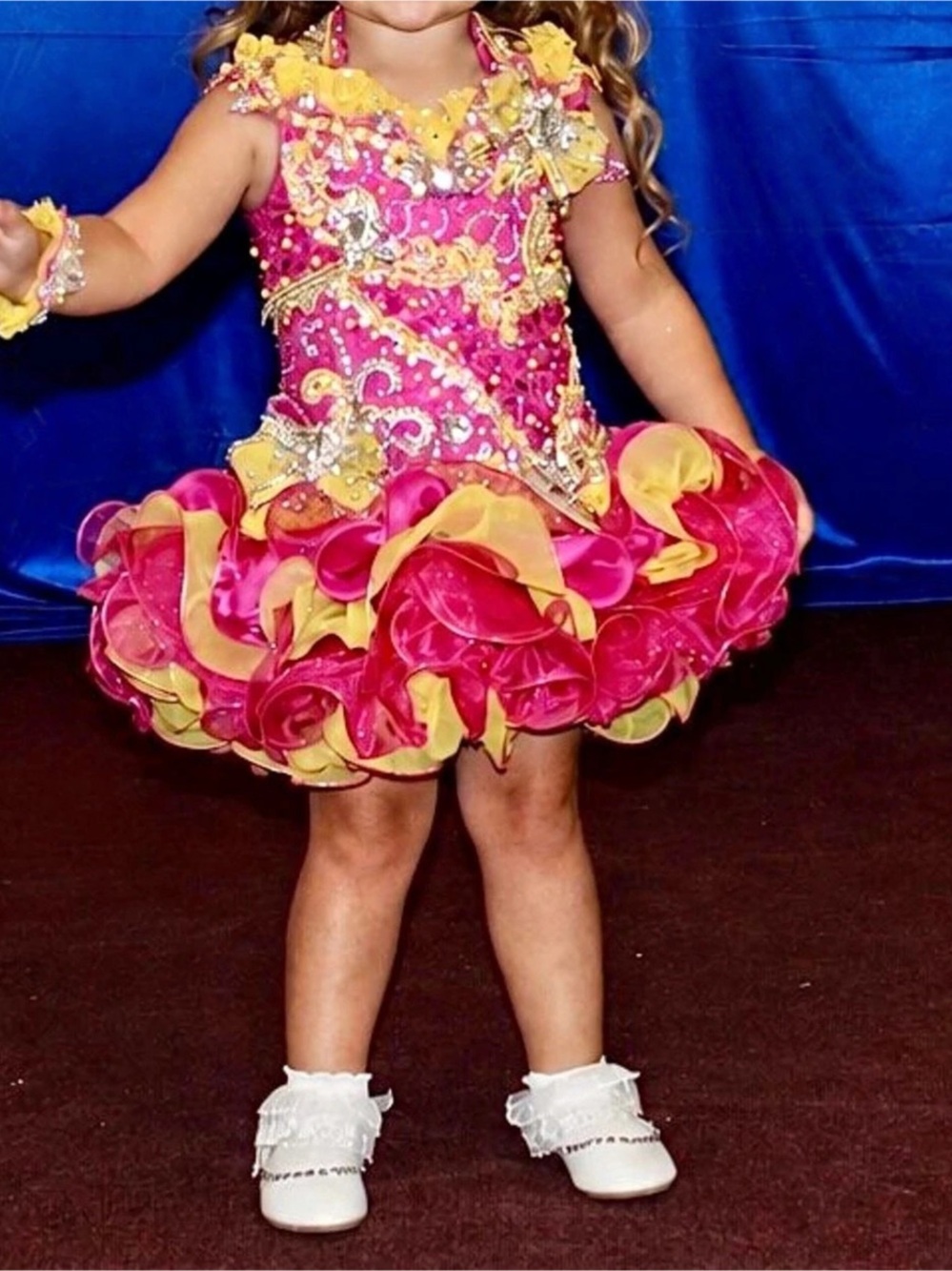 Glitz custom 2 piece pink and yellow cupcake pageant dress Size 2T